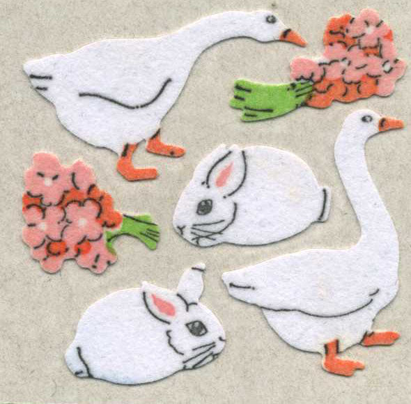 Roll of Furrie Stickers - Geese & Bunnies