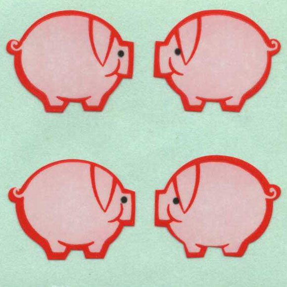 Roll of Paper Stickers - Pink Pigs