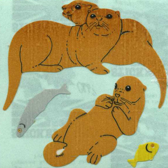 Roll of Paper Stickers - Otters