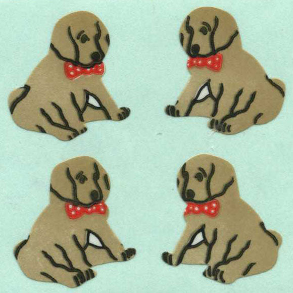 Roll of Paper Stickers - Puppies Sitting