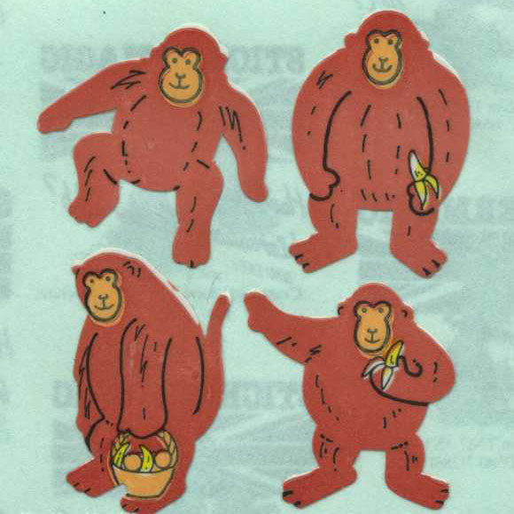 Roll of Paper Stickers - Monkeys