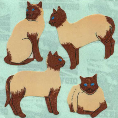 Roll of Paper Stickers - Siamese Cats