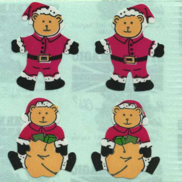 Roll of Paper Stickers - Santa Bears
