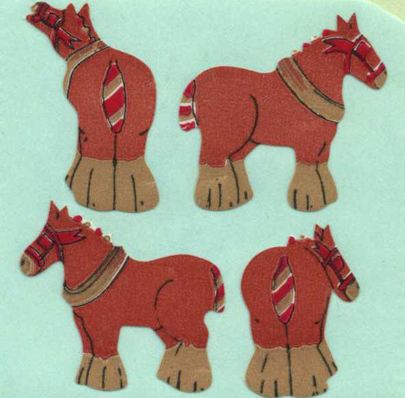 Roll of Paper Stickers - Shire Horses