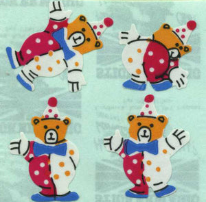 Pack of Paper Stickers - Teddy Clowns