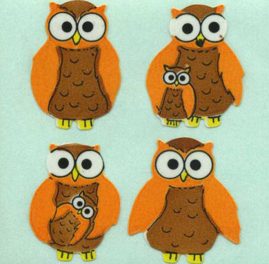 Roll of Paper Stickers - Mother & Baby Owl