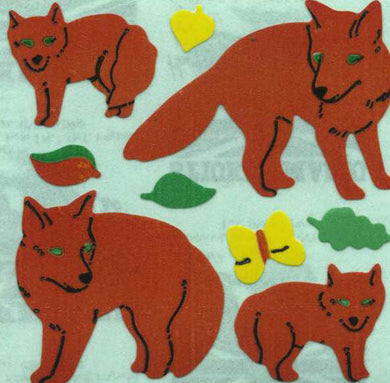 Roll of Paper Stickers - Foxes