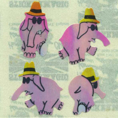 Roll of Pearlie Stickers - Party Elephants