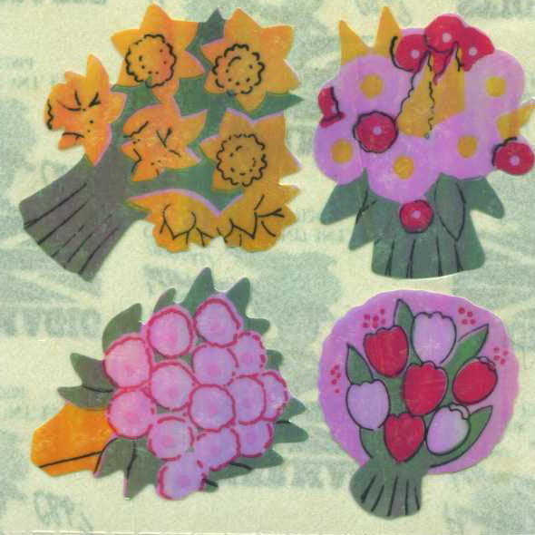 Roll of Pearlie Stickers - Floral Posies