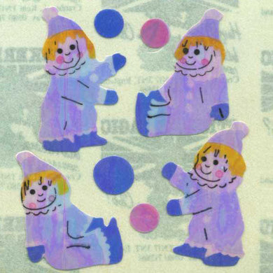 Roll of Pearlie Stickers - Clowns