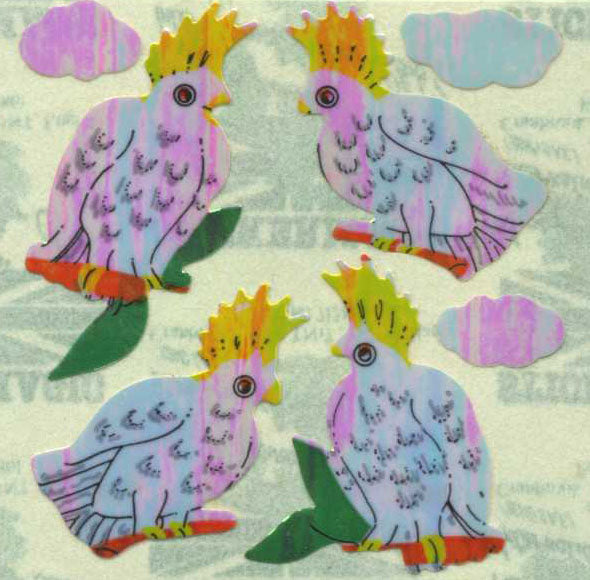 Roll of Pearlie Stickers - Cockatoos