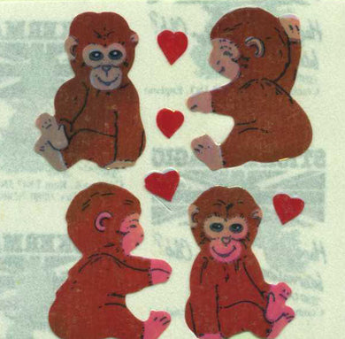 Roll of Pearlie Stickers - Love Chimps