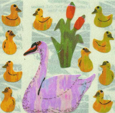 Roll of Pearlie Stickers - Swans And Cygnets
