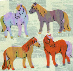 Roll of Pearlie Stickers - Dartmoor Ponies