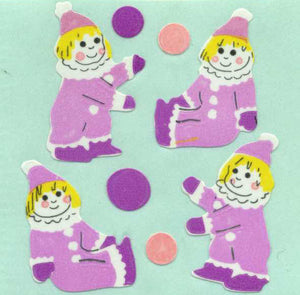Roll of Paper Stickers - Clowns