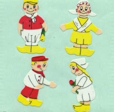 Roll of Paper Stickers - Dutch Boy & Girl
