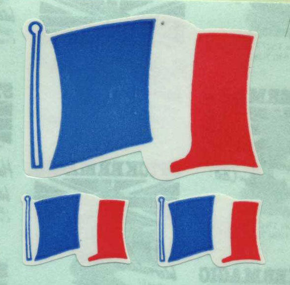 Roll of Paper Stickers - French Flags X 3