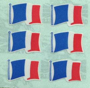 Roll of Paper Stickers - French Flags X 6