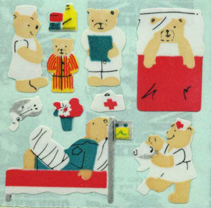 Pack of Paper Stickers - Micro Teddy Hospital