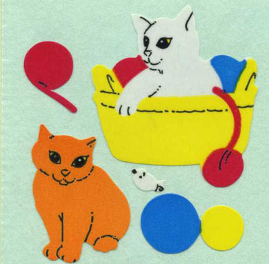 Roll of Paper Stickers - Kittens Playing
