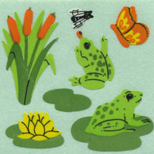 Load image into Gallery viewer, Roll of Paper Stickers - Frogs on Lily Pads
