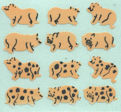 Roll of Paper Stickers - Micro Pigs
