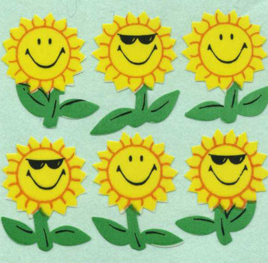 Roll of Paper Stickers - Smiley Sunflowers