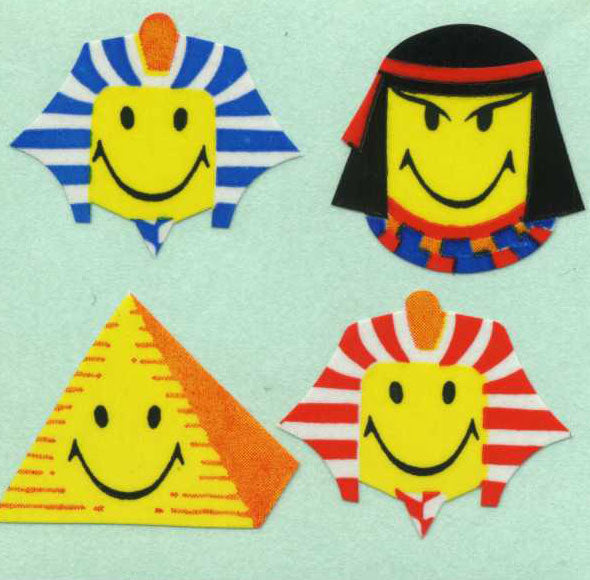 Roll of Paper Stickers - Egyptian Smiley Faces