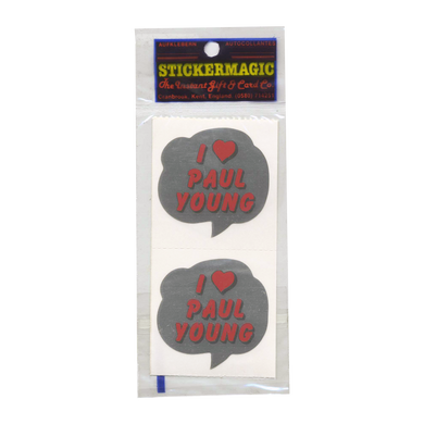Pack of Retro 1980s Music Stickers - I Love Paul Young