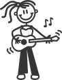 Load image into Gallery viewer, My Family Sticker - Older Girl Playing Guitar