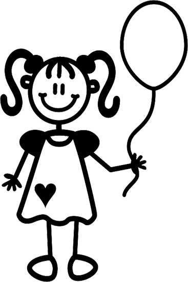 My Family Sticker - Younger Girl With Balloon