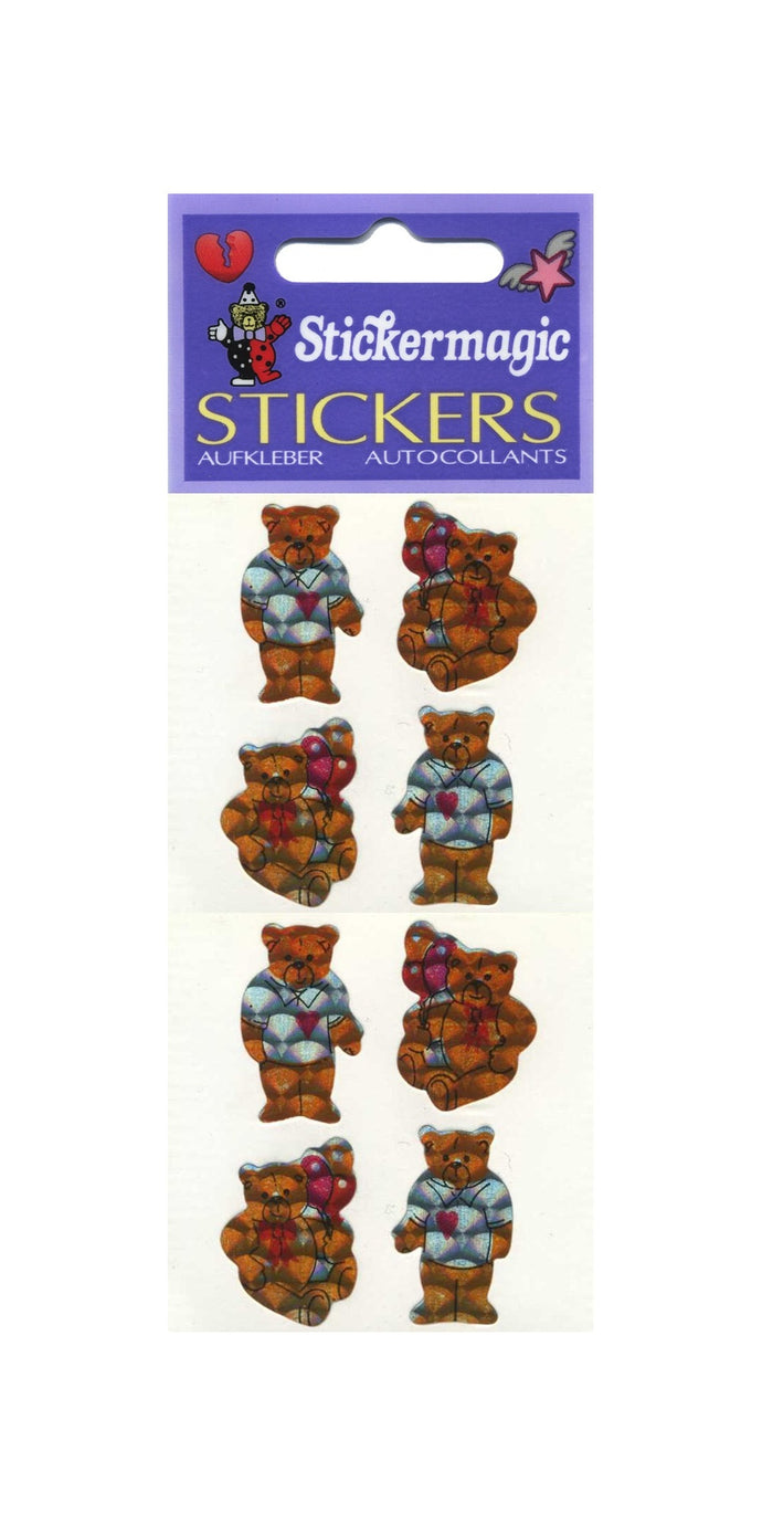 Pack of Prismatic Stickers - Teddies In T-Shirts