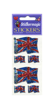 Load image into Gallery viewer, Pack of Prismatic Stickers - Union Jacks X 3