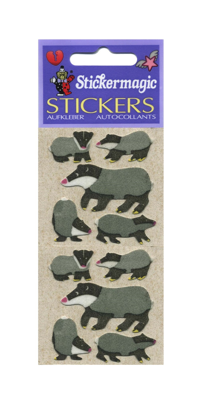 Pack of Furrie Stickers - Badger Family