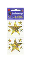 Load image into Gallery viewer, Pack of Prismatic Stickers - 5 Gold Stars