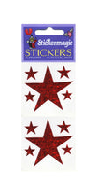Load image into Gallery viewer, Pack of Prismatic Stickers - 5 Red Stars