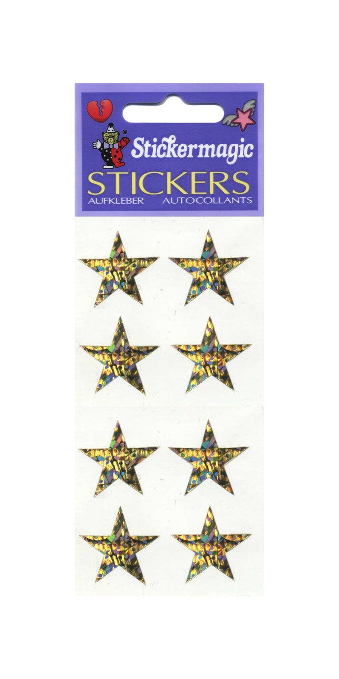 Pack of Prismatic Stickers - 4 Gold Stars