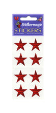 Load image into Gallery viewer, Pack of Prismatic Stickers - 4 Red Stars