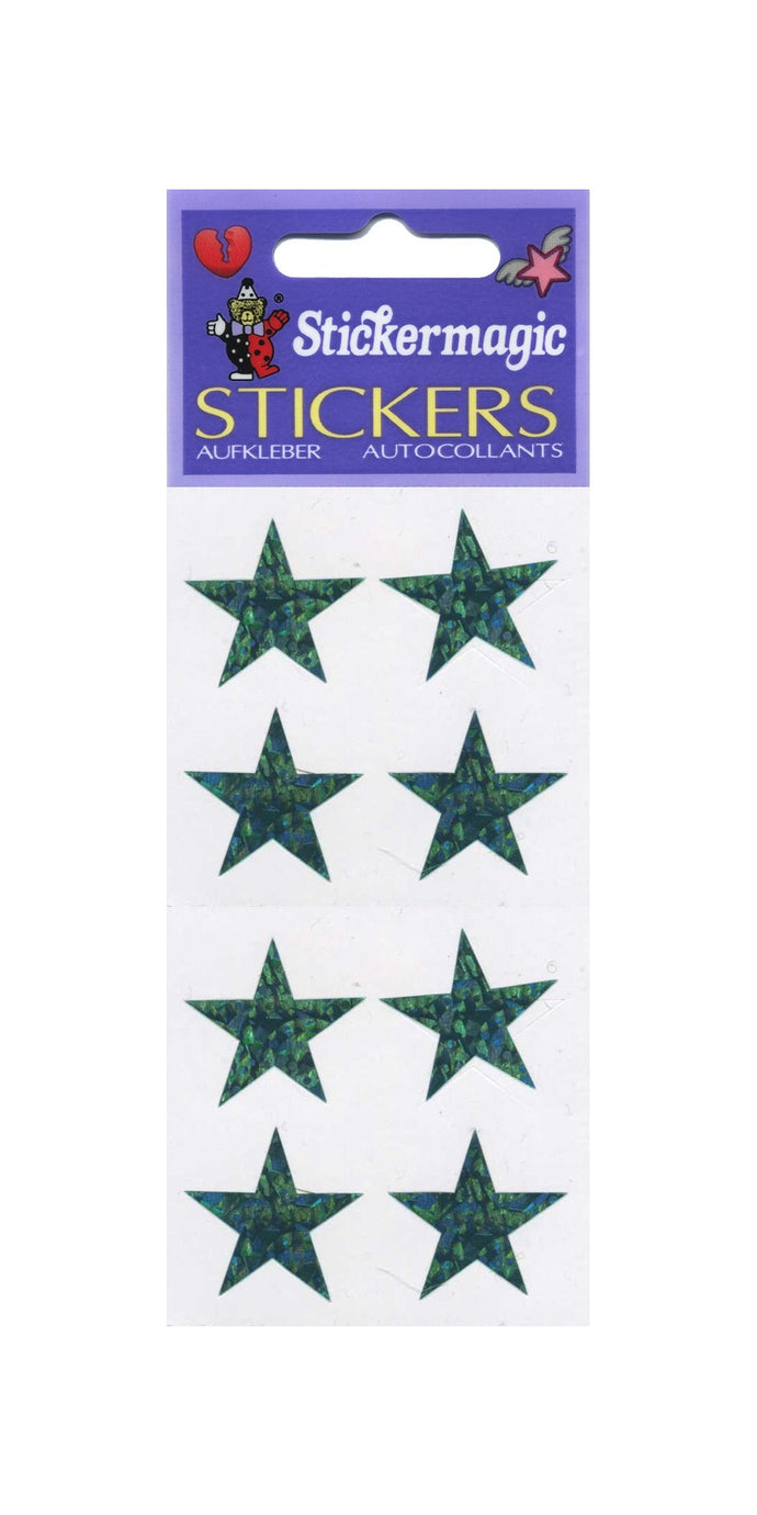 Pack of Prismatic Stickers - 4 Green Stars