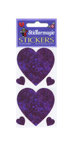 Pack of Prismatic Stickers - 3 Pink Hearts