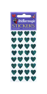 Pack of Prismatic Stickers - Multi Turquoise Hearts