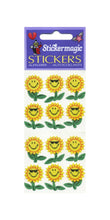 Load image into Gallery viewer, Pack of Silkie Stickers - Smiley Sunflowers