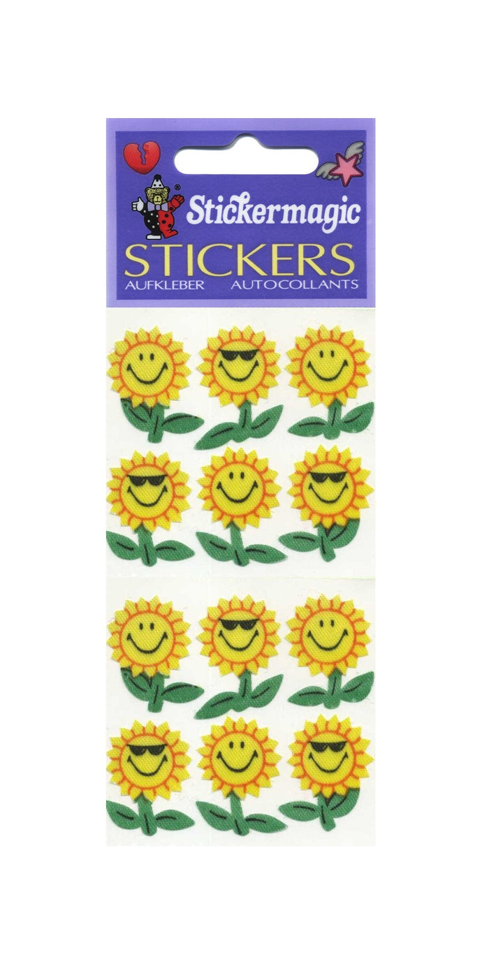 Pack of Silkie Stickers - Smiley Sunflowers