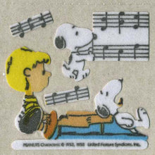 Load image into Gallery viewer, Roll of Furrie Stickers - Snoopy with Schroeder and Piano