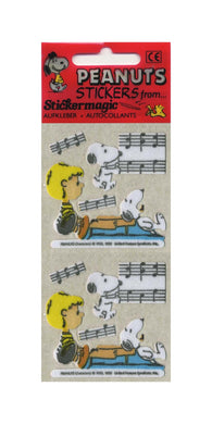 Pack of Furrie Stickers - Snoopy with Schroeder and Piano