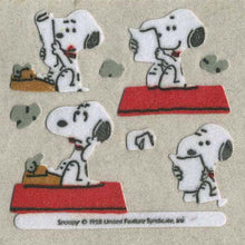 Load image into Gallery viewer, Roll of Furrie Stickers - Snoopy and Typewriter