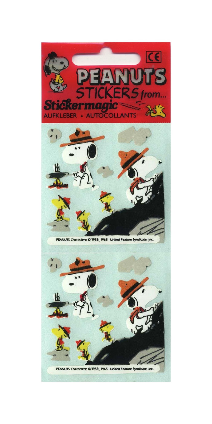 Pack of Paper Stickers - Snoopy and Woodstock Camping
