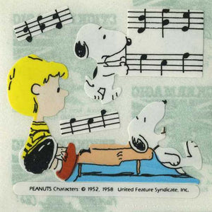 Pack of Paper Stickers - Snoopy with Schroeder and Piano