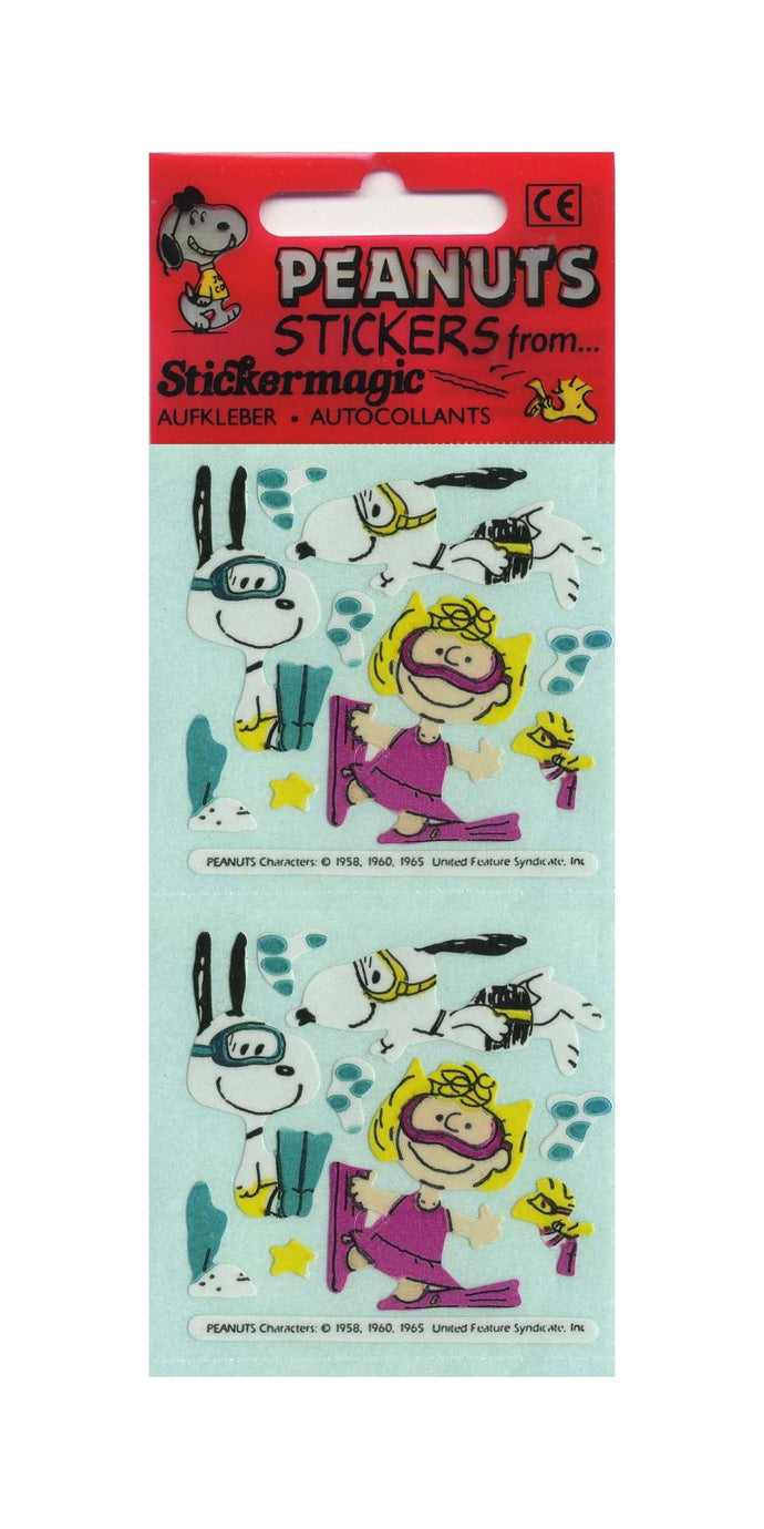 Pack of Paper Stickers - Snoopy and Sally Diving