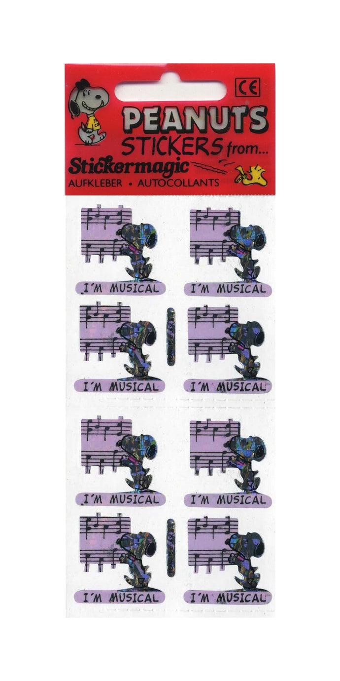 Pack of Prismatic Stickers - Snoopy I'm Musical